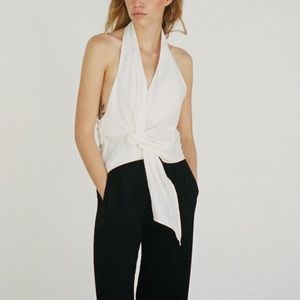 Zara Linen Blend Halter Top